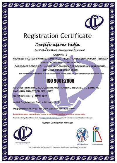 Convants -ISO Certification